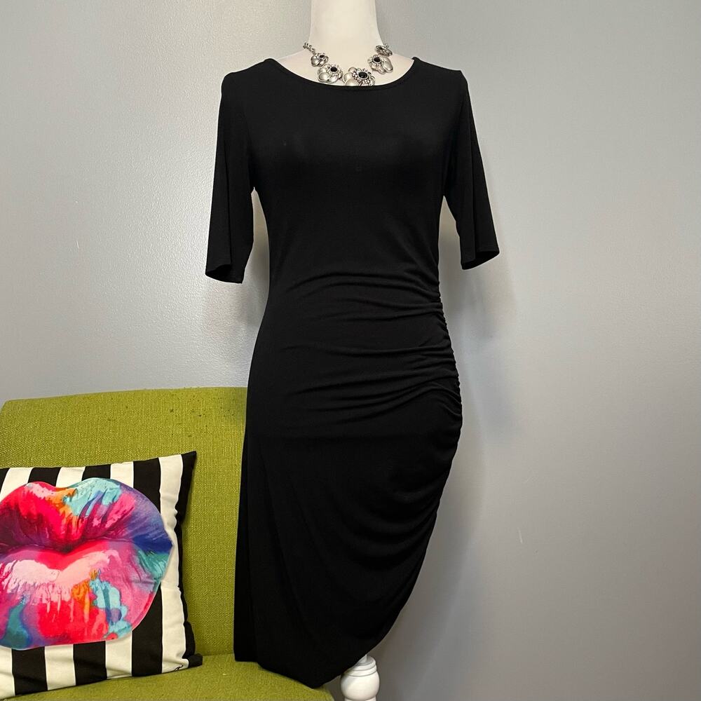 Lulus Black Steal Your Attention Ruched Bodycon Dress